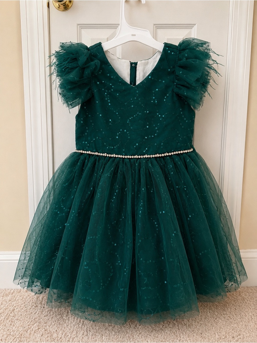 Emerald Green Sparkle Tulle Party Dress 4/5T